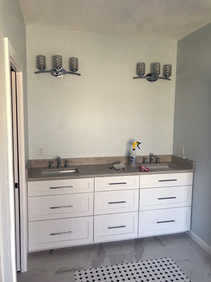 Bath Vanity and Mirror